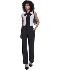 Karl Lagerfeld Paris Women's Mock Neck Keyhole Blouse