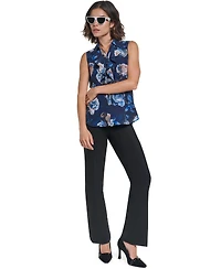 Karl Lagerfeld Paris Women's Sleeveless V-Neck Blouse