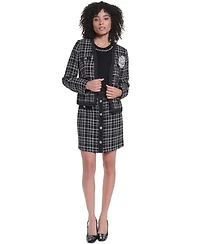 Karl Lagerfeld Paris Women's Cropped Open-Front Jacket