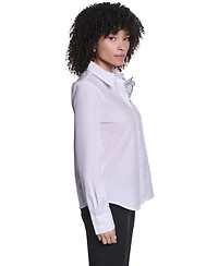Karl Lagerfeld Paris Women's Collared Button-Front Blouse