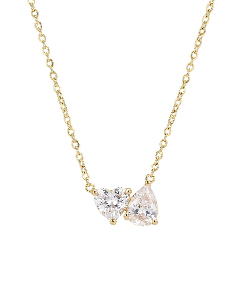 The M Jewelers Cubic Zirconia Heart Pear Necklace