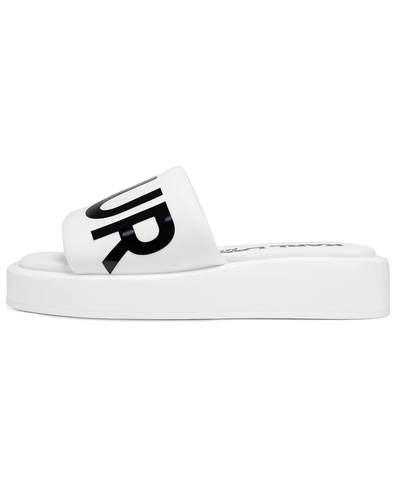 Karl Lagerfeld Paris Women's Opal Bonjour Platform Slide Sandals