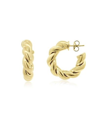 The Lovery Chunky Twist Hoop Earrings Plated Over Brass