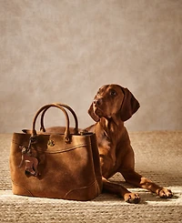 Lauren Ralph Suede Marcy Large Satchel Handbag