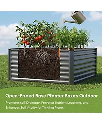 Pocassy 6x3x2feet Outdoor Metal Raised Garden Bed, Large Outdoor Planters Garden for Vegetables Flowers Herbs