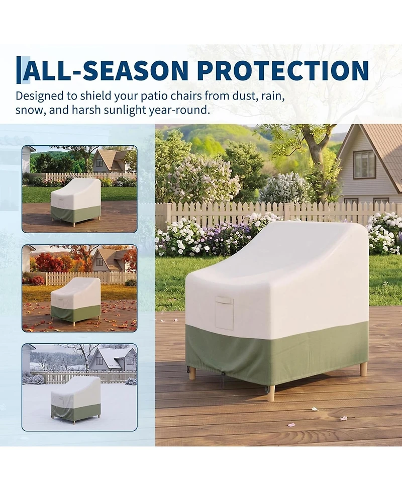 homfan Patio Chair Covers 2 Pack – Waterproof Outdoor Covers, Heavy Duty for Wicker Swivel Chairs, Fits 32"W x 35"D x 36"H