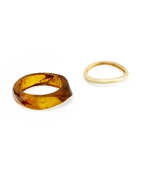 Robert Lee Morris Soho Brown Resin Bangle Bracelet Set