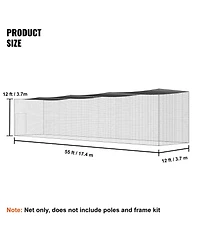 Vevor 55FT Softball Baseball Cage Netting Heavy Duty Pe Pitching Batting Net