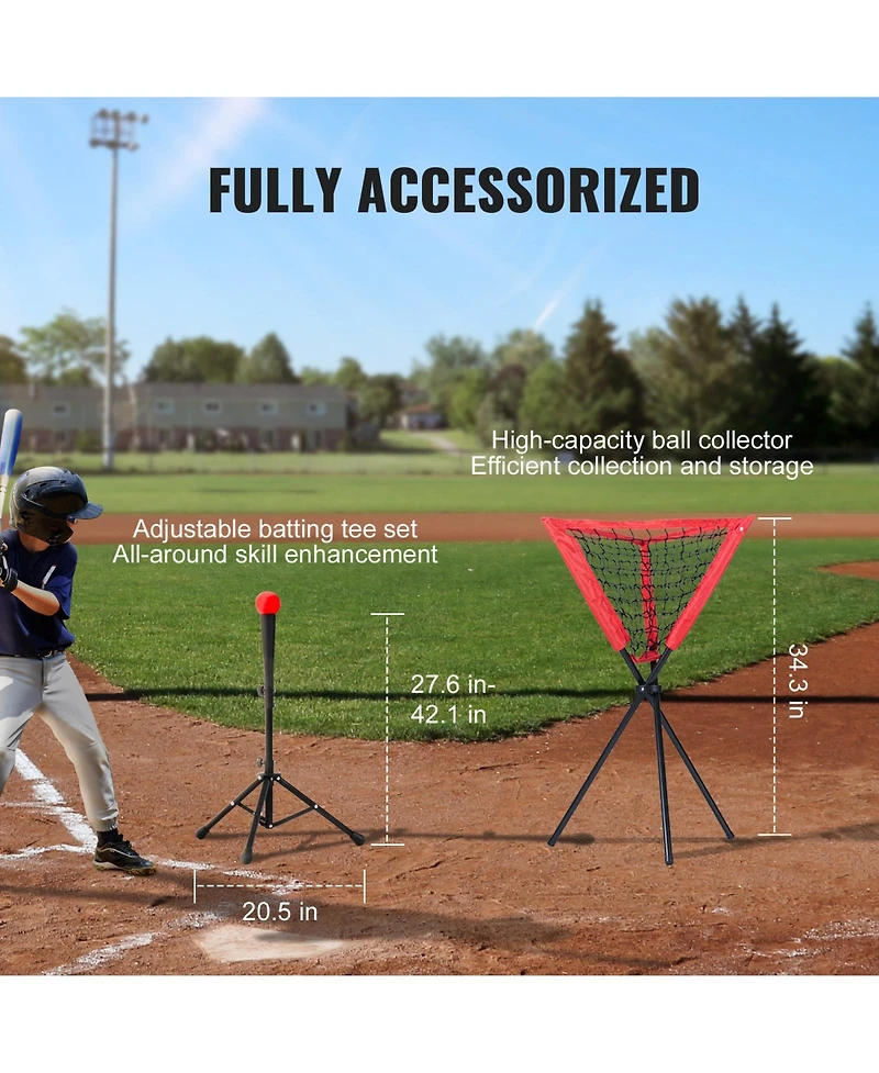 Vevor 7x7 ft Baseball Softball Practice Net Hitting Batting Multiple Accessories