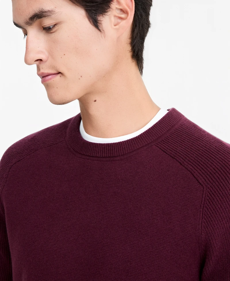Alfani Men's Crewneck Saddle-Shoulder Sweater, Macy's Exclusive
