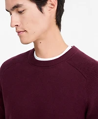 Alfani Men's Crewneck Saddle-Shoulder Sweater, Macy's Exclusive