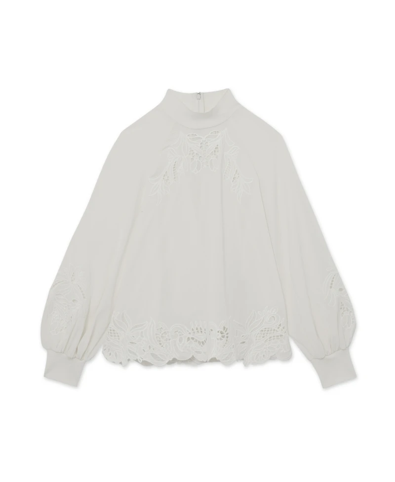 Reiss Women's Rae High-Neck 3/4-Sleeve Blouson Lace Blouse
