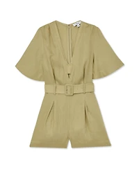 Reiss Women's Sansi Linen Belted Short-Sleeve Romper
