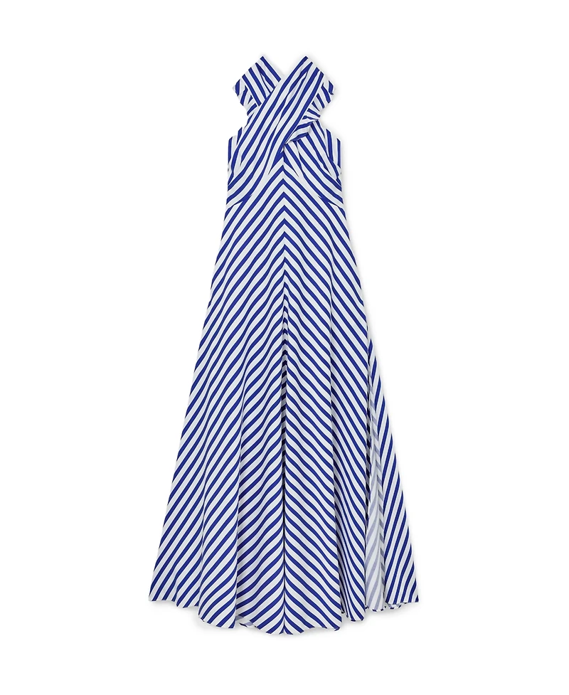 Reiss Women's Luna Striped Halterneck Ruffle Maxi Dress