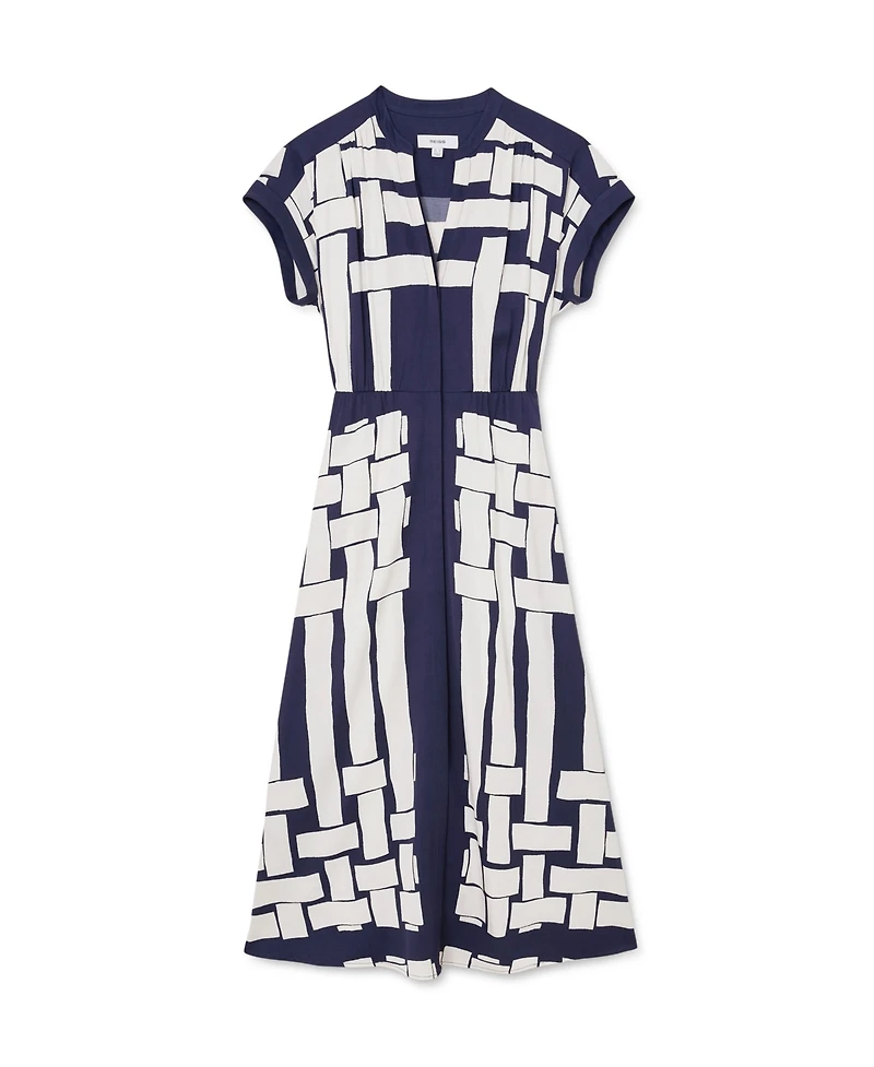 Reiss Women's Samira A-Line Short-Sleeve Scarf-Print Midi Dress