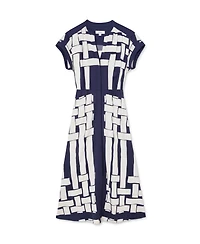 Reiss Women's Samira A-Line Short-Sleeve Scarf-Print Midi Dress