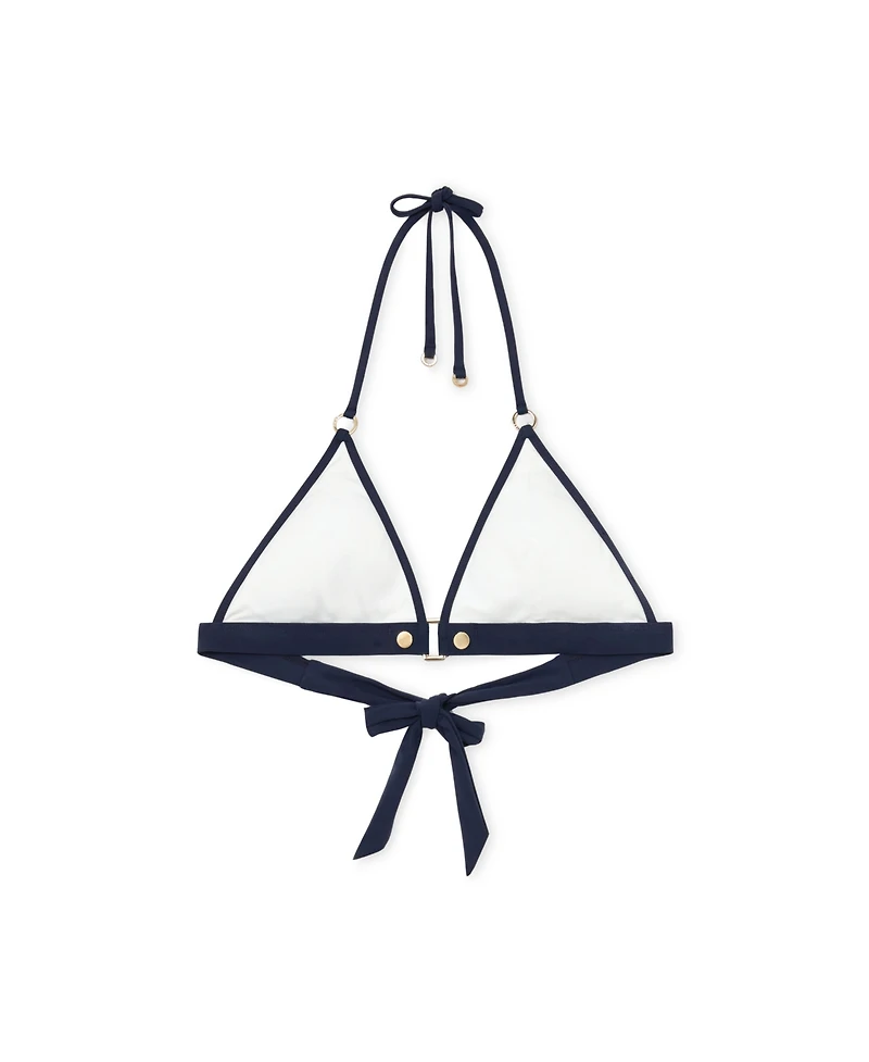 Reiss Women's Saskia Contrast Halterneck Triangle Bikini Top