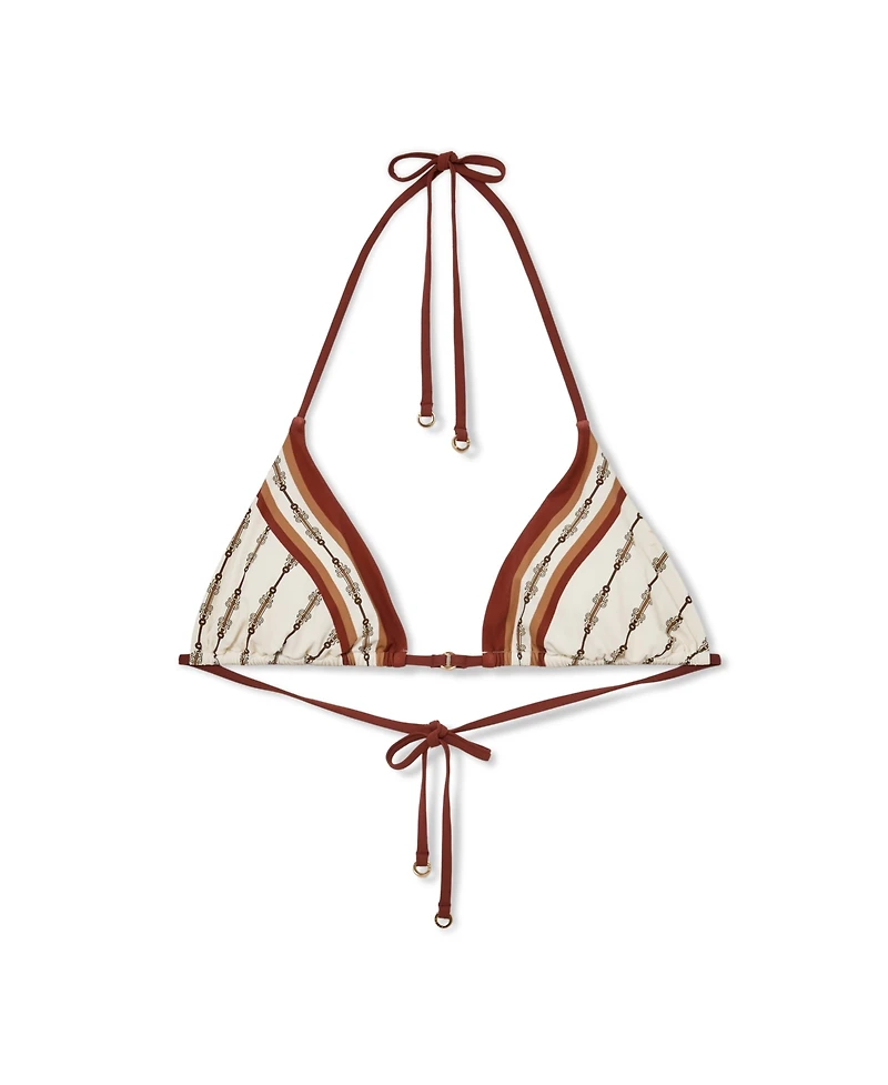Reiss Women's Tina Chain-Print Triangle Bikini Top