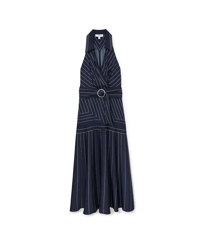 Reiss Women's Casey Striped Fit & Flare Collared Midi Dress