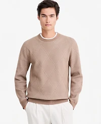 Alfani Men's Criss-Cross Jacquard Crewneck Sweater, Macy's Exclusive