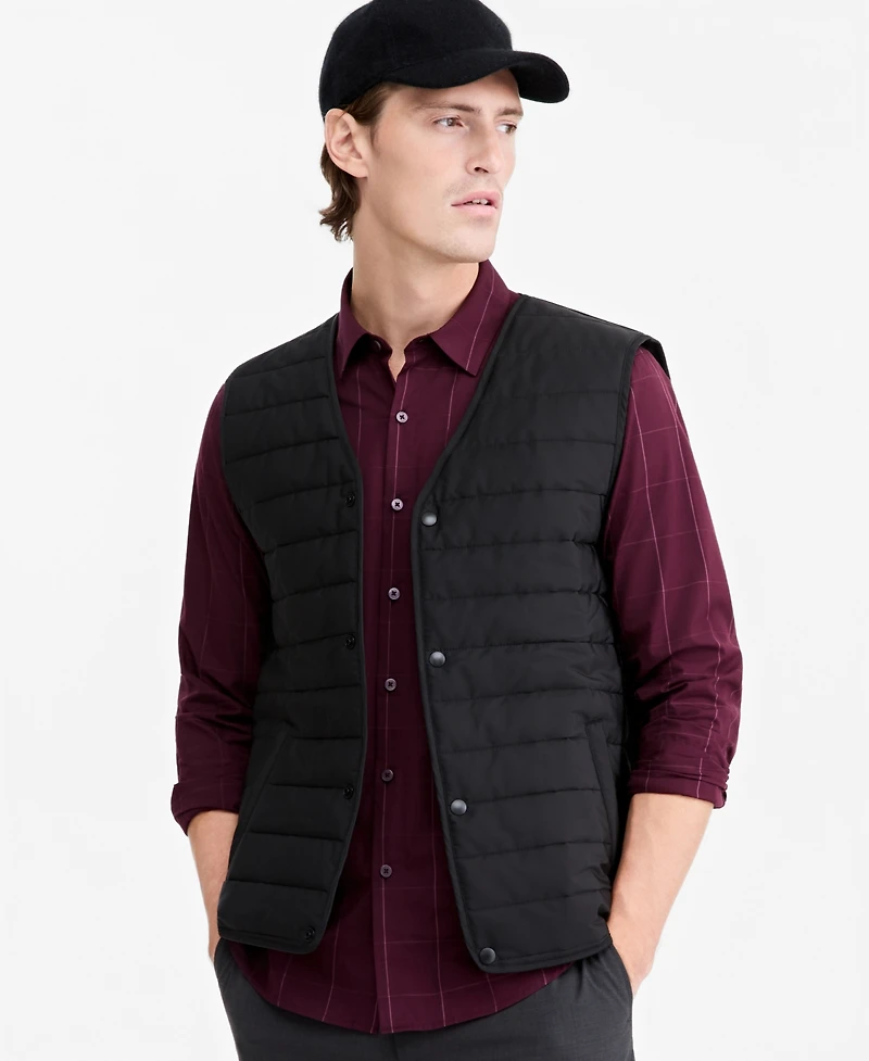 Alfani Men's Alfatech Modular Topcoat with Removable Quilted Vest, Exclusively at Macy's