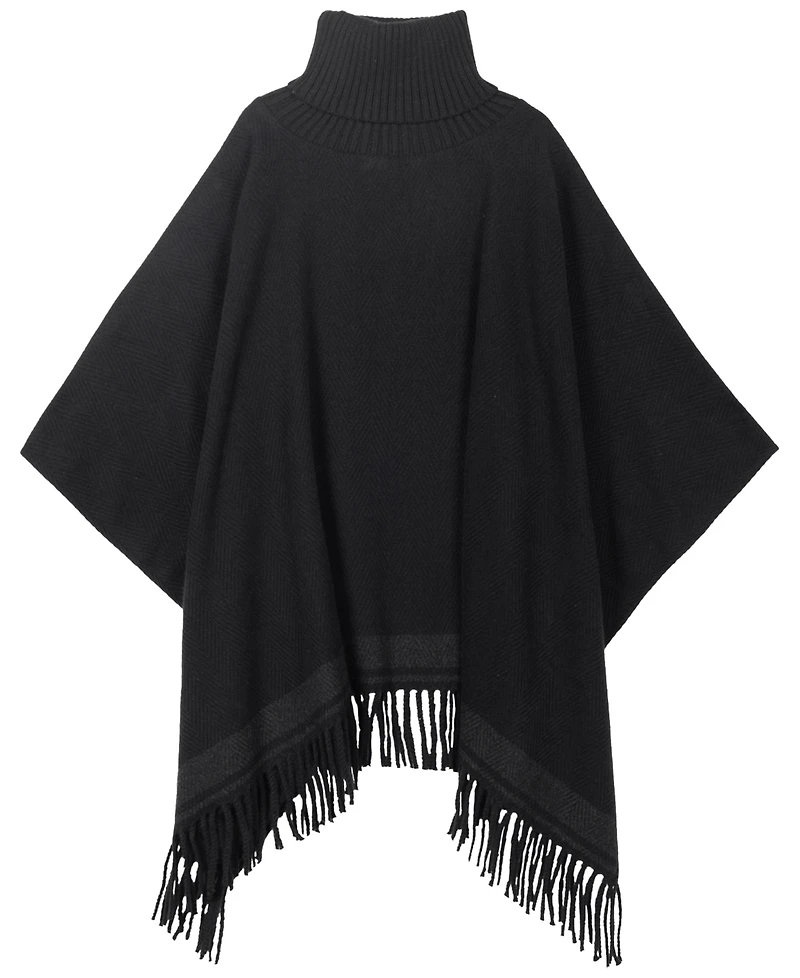 Lauren Ralph Woven Knit Collar Ruana