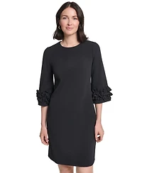 Jessica Howard Petite Ruffle-Sleeve Jewel Neck Dress