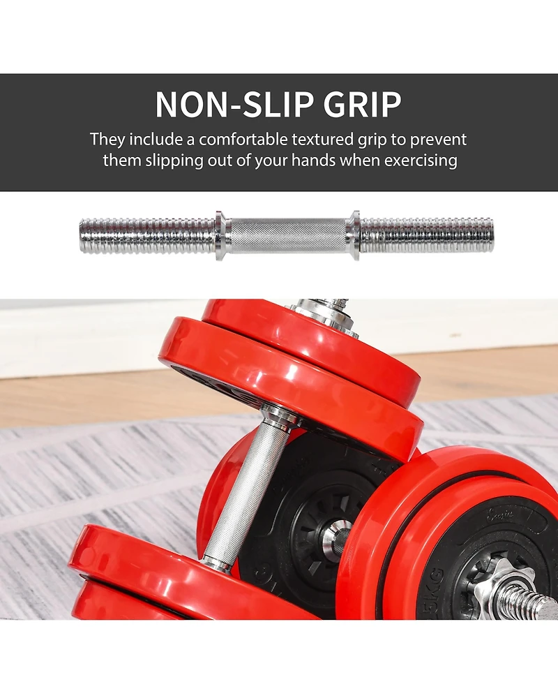 Soozier Barbell Dumbbells 2-in-1 Combo Free Weight Set, 44 lbs.