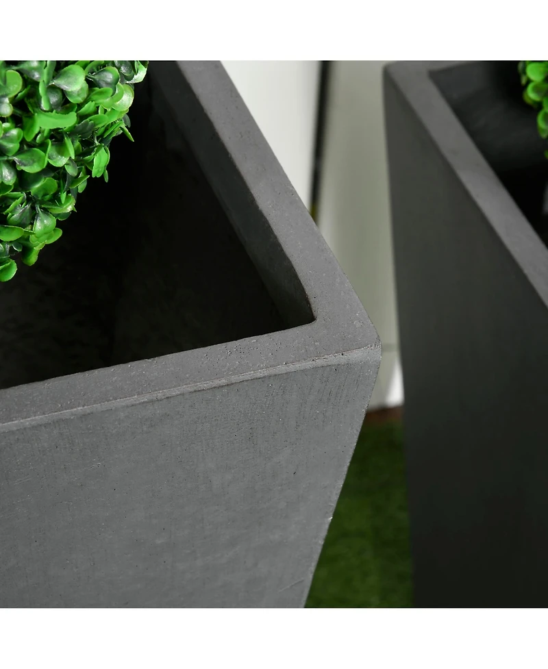 Outsunny 2-Pack MgO Flower Pots with Drainage Hole, Outdoor Planters,
