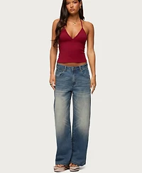 Edikted Women's Noriah V Neck Halter Top