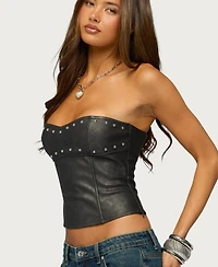 Edikted Women's Izara Studded Faux Leather Corset