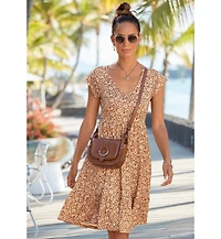 Lascana Women's V-Neck Flounce Dress