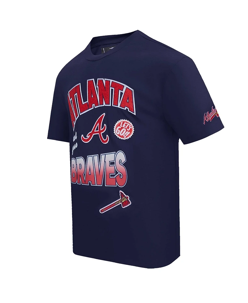 Pro Standard Men's Navy Atlanta Braves Turn It Up Dropped Shoulder T-Shirt