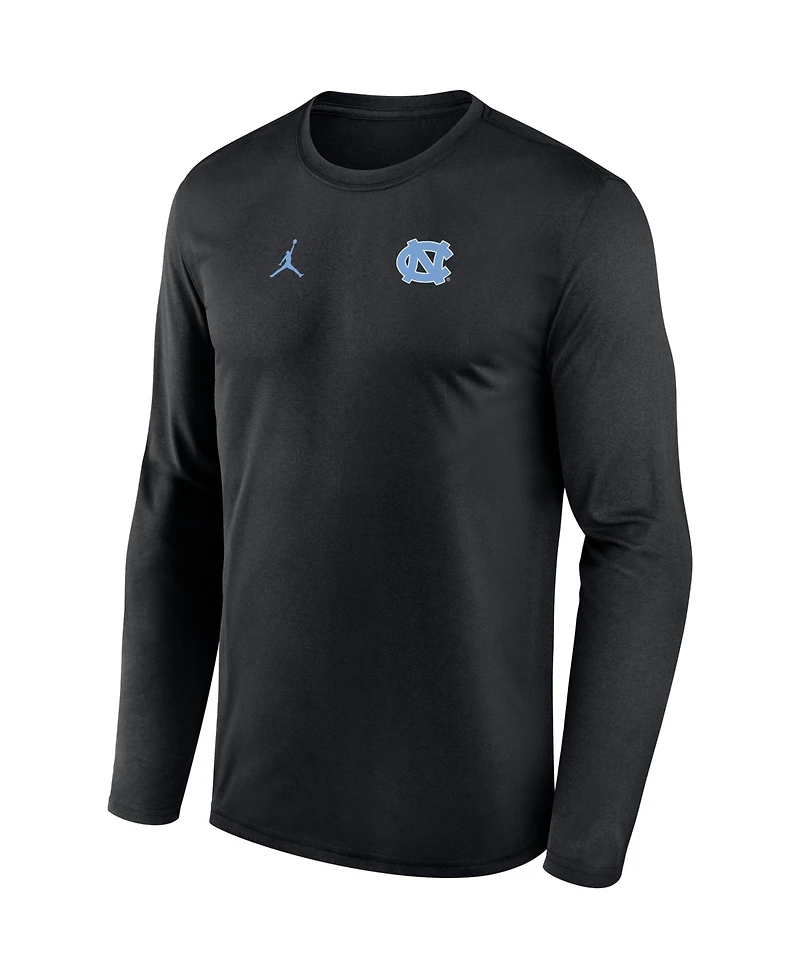 Jordan Men's Black North Carolina Tar Heels 2026 Sideline Small Logo Legend Dri-fit Long Sleeve T-Shirt