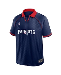 Fanatics Men's Navy/Red New England Patriots Homerun Raglan V-Neck Polo Shirt