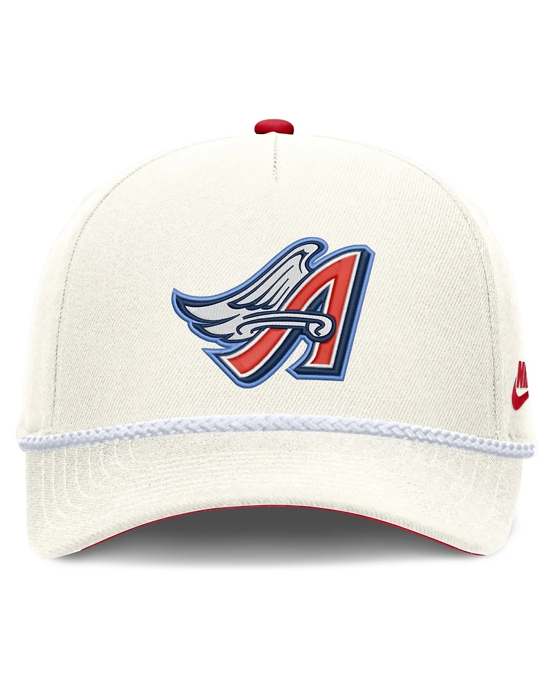 Nike Men's Cream Los Angeles Angels Cooperstown Rise Adjustable Hat