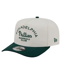 New Era Men's Cream/Dark Green Philadelphia Phillies Chrome A-Frame 9FIFTY Snapback Hat