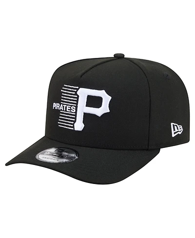 New Era Men's Black Pittsburgh Pirates Motion A-Frame 9FIFTY Snapback Hat