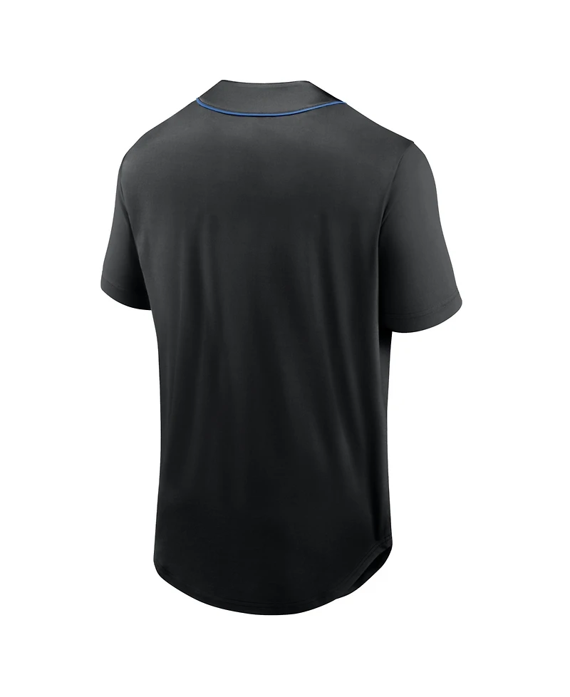 Fanatics Men's Black Los Angeles Dodgers Franchise Button-Up Fashion Top
