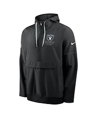 Nike Men's Black Las Vegas Raiders Sideline Anorak Half-Zip Hoodie