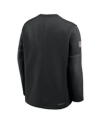 Nike Men's Black Las Vegas Raiders Sideline Coaches Midweight Therma-fit Sweatshirt