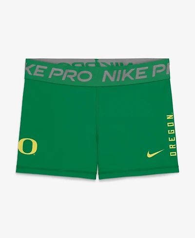 Nike Women's Green Oregon Ducks Pro Dri-fit Mid-Rise Shorts