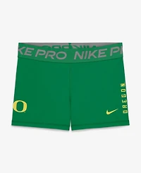 Nike Women's Green Oregon Ducks Pro Dri-fit Mid-Rise Shorts