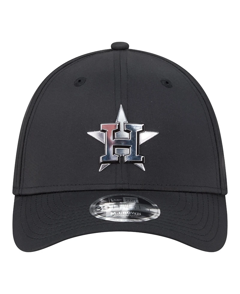 New Era Men's Black Houston Astros Metallic 39THIRTY M-Crown Flex Hat