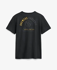 Nike Men's Black Milwaukee Brewers Split Logo T-Shirt