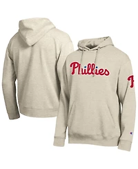 Champion Men's Oatmeal Philadelphia Phillies All Star Chenille Patch Hoodie