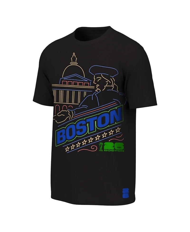 Outerstuff Big Boys and Girls Black Fifa World Cup 2026 Boston Neon City Night T-Shirt