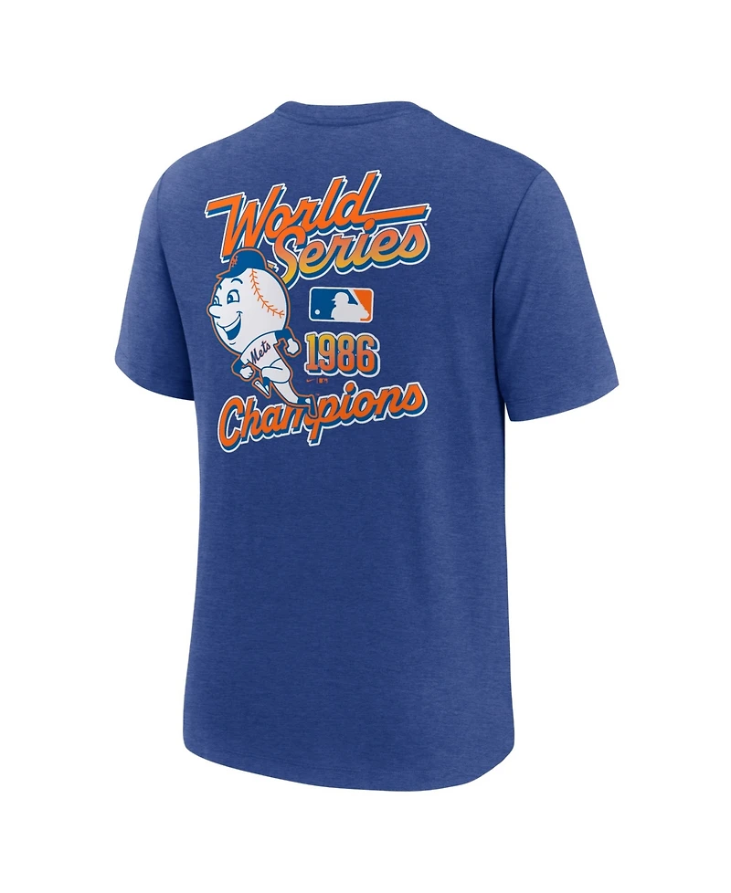 Nike Men's Heather Royal New York Mets World Series 40th Anniversary Tri-Blend T-Shirt