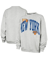 '47 Brand Women's Gray New York Knicks Oversized Arched Icon Sweatshirt