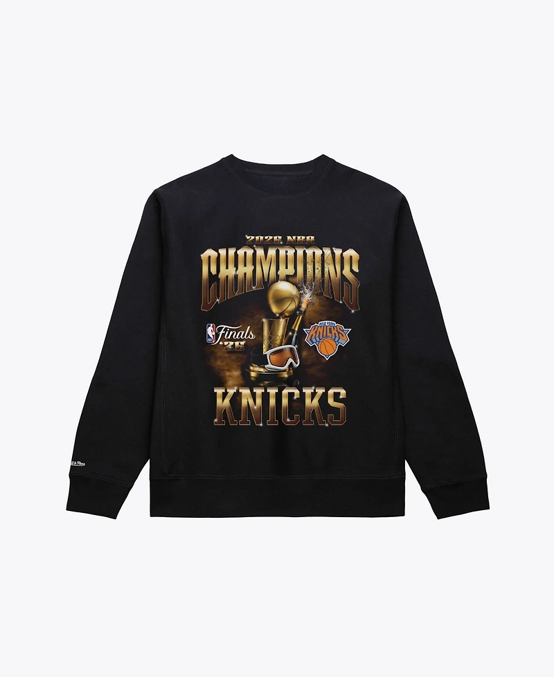 Mitchell & Ness Men's Black New York Knicks 2026 Nba Finals Champions Crewneck Sweatshirt